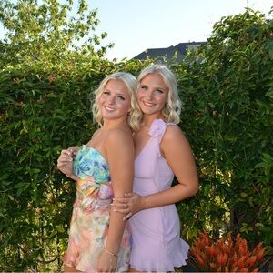 white fox boutique purple flower slit dress💜